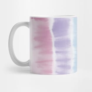 Tie dye shibori, vertical stripes in pastel pink, purple and teal Mug